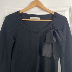 Trina Turk knit sweater with satin ribbon bow. Size small